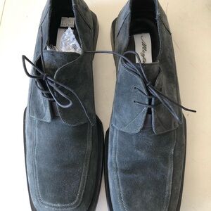 Vintage Mezlan Dark Gray Suede Mens Size 12 Oxfords Made In Spain